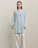 Stylish Round Neck Off-Shoulder Tie Sweater