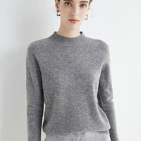 Basic Style Round Neck Wool Jumper