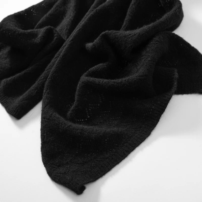 Pure Cashmere Hollow Out Long Scarf