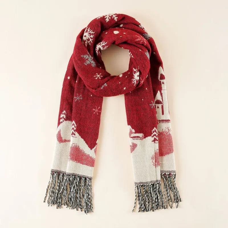 Christmas Snowflake Long Scarf