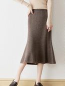 100% Merino Wool Knitted Fishtail Skirt