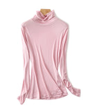 Solid-Color High-Neck Long-Sleeve Pullover