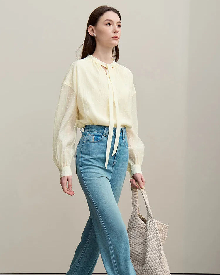 Loose Polka Dot Chiffon Shirt