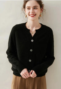 100% Cashmere Knitted Cardigan