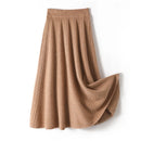 High Waisted Merino Wool Knitted A-Line Skirt