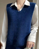 Stylish Loose V-Neck Knitted Vest