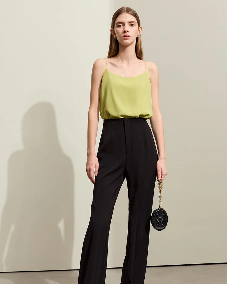 Chiffon Halter-Neck Straight-Cut Tank Top