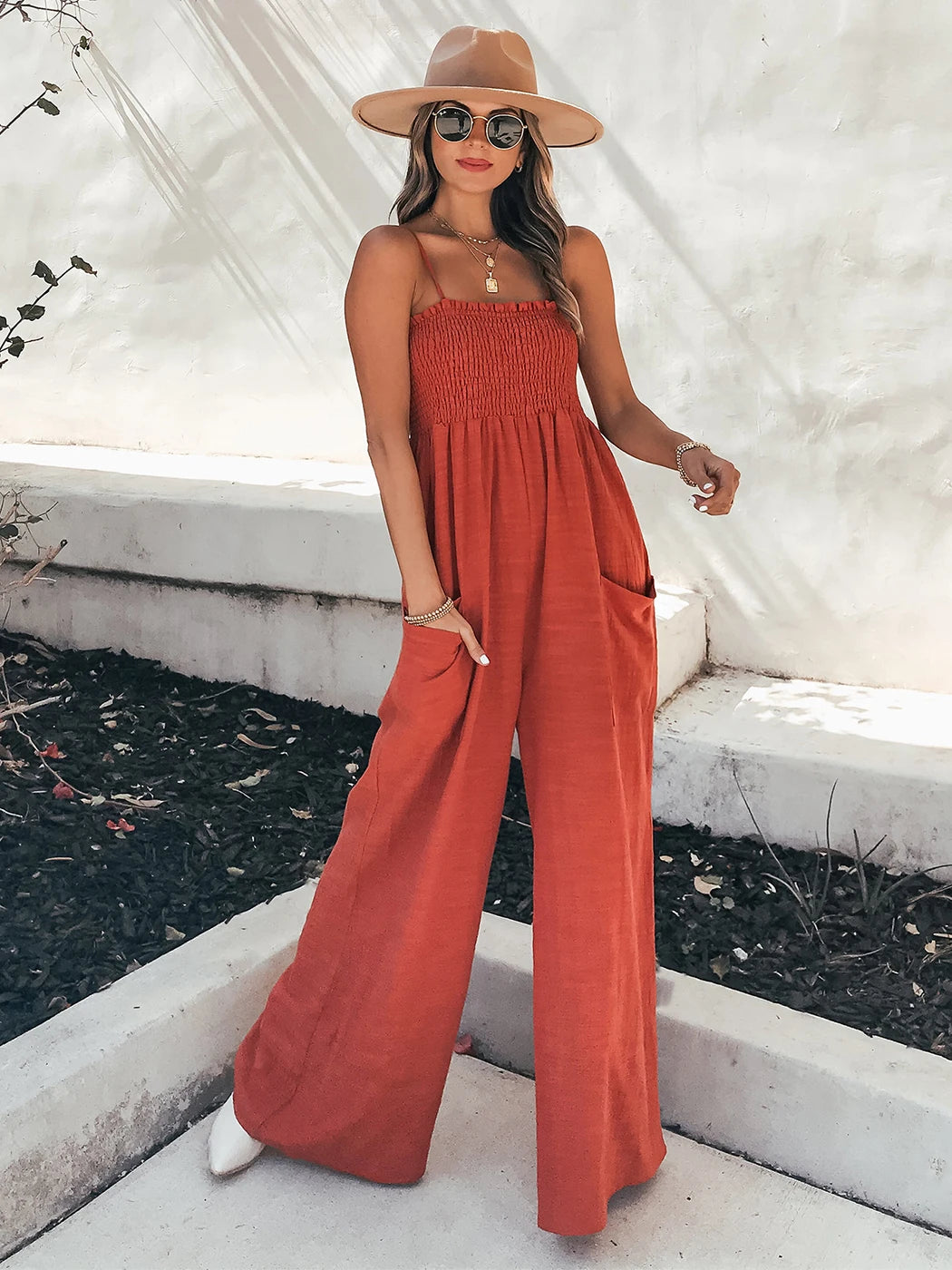 Wide-leg Loose Boho Jumpsuit