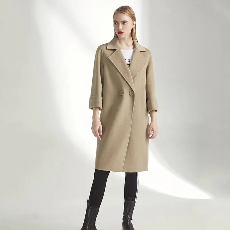 100% Wool Mid-Length Overcoat