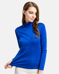 Solid-Color High-Neck Long-Sleeve Pullover
