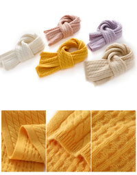 Classic Cable Knit Cashmere Short Scarf