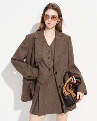 New Wool Plaid Suit Jacket