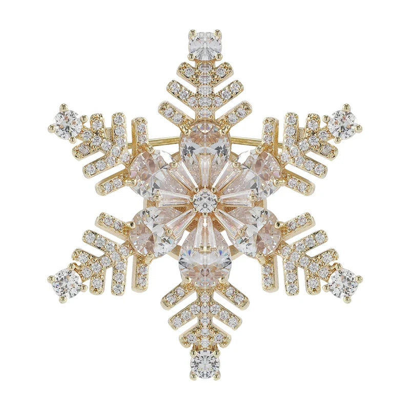 Snowflake Rhinestone Brooch Pins