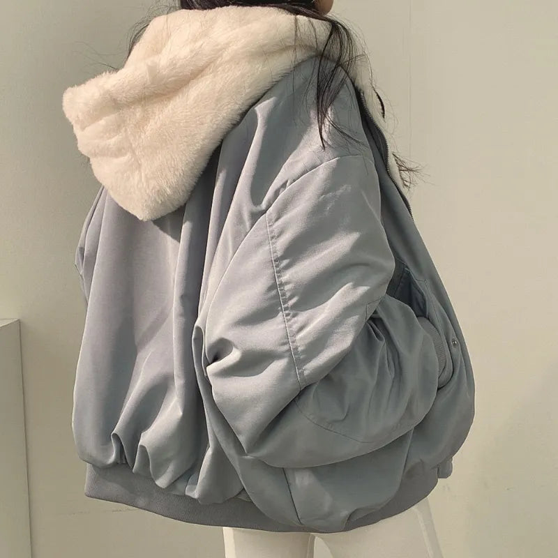 Double-Layer Thicken Hooded Parka