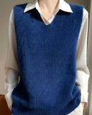 Stylish Loose V-Neck Knitted Vest