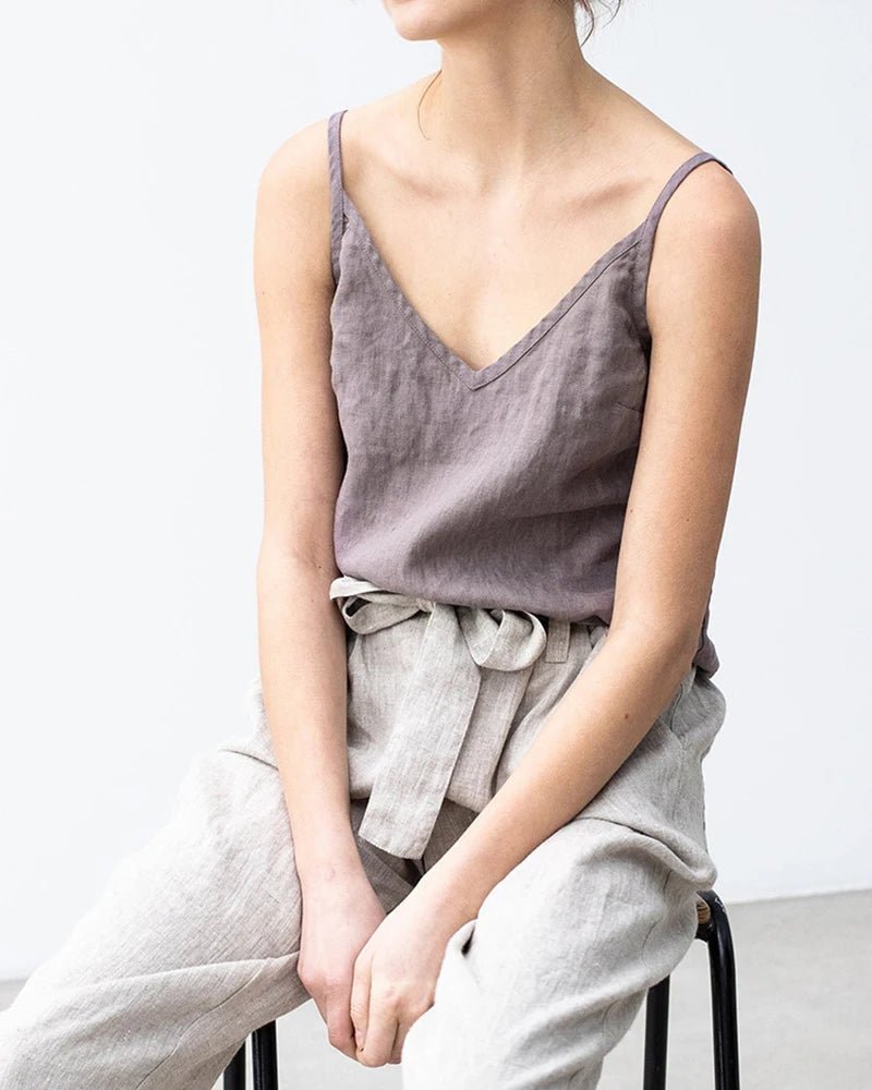 Cotton And Linen V-Neck Camisole