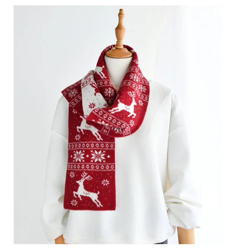 Christmas Elk Wool Scarf