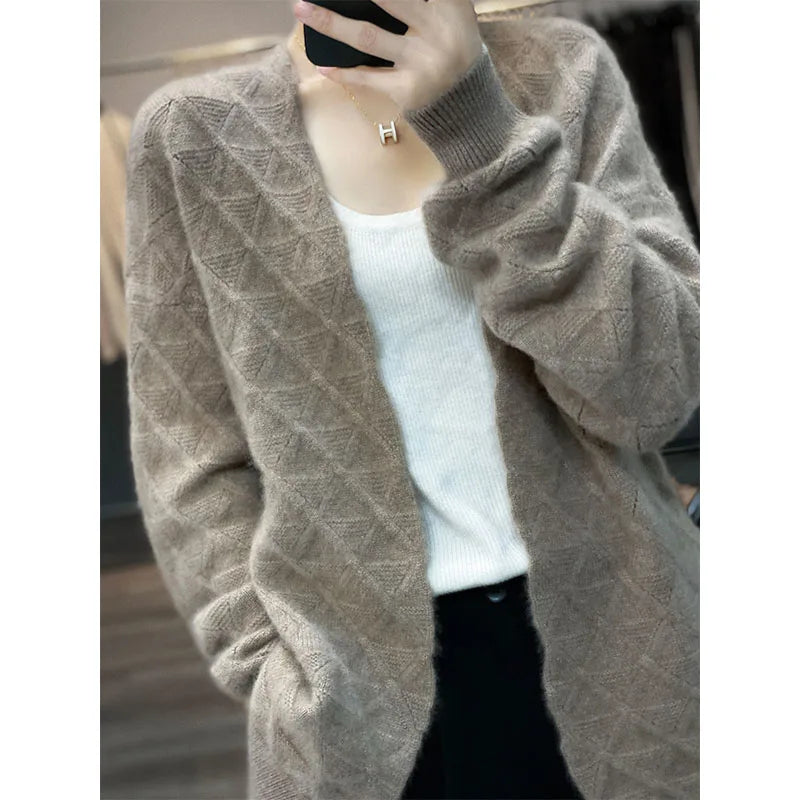 Open front Pure Wool Cardigan