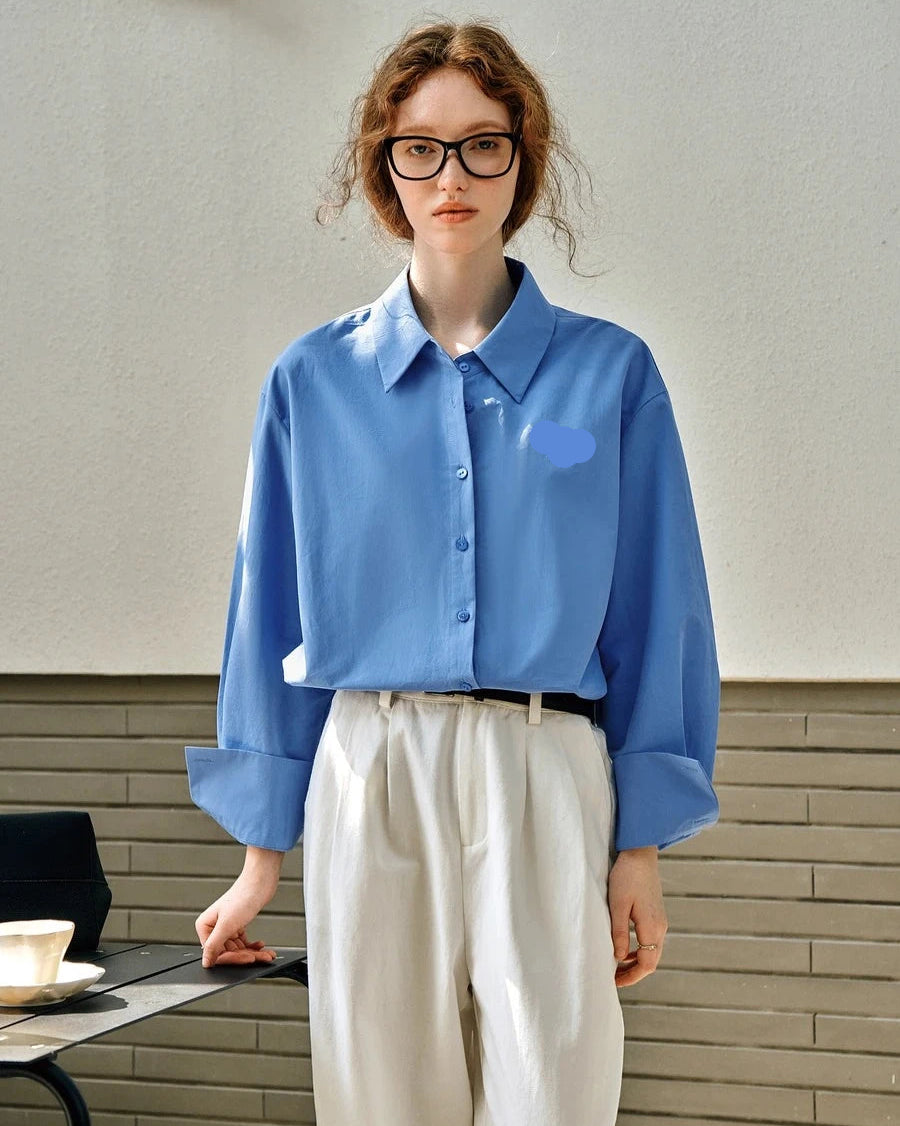 Casual And Versatile Pure Cotton Long-Sleeved Shirt