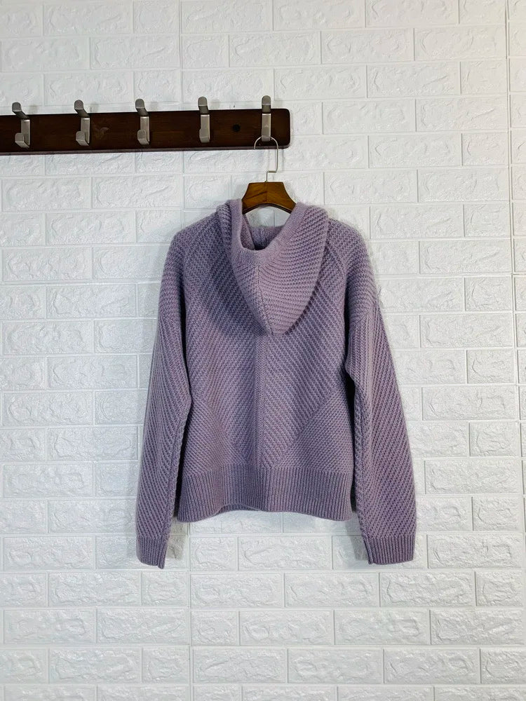 100% Wool Gentle Knited Hoodie