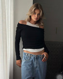 Modal Soft Long-Sleeved Color-Block Slim-Fit T-Shirt