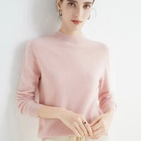 Basic Style Round Neck Wool Jumper