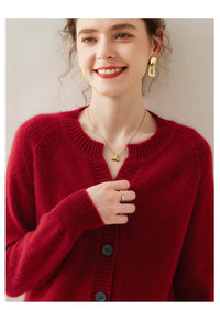 100% Cashmere Knitted Cardigan