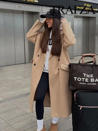 Oversized Double-Breasted Maxi Wool Coat