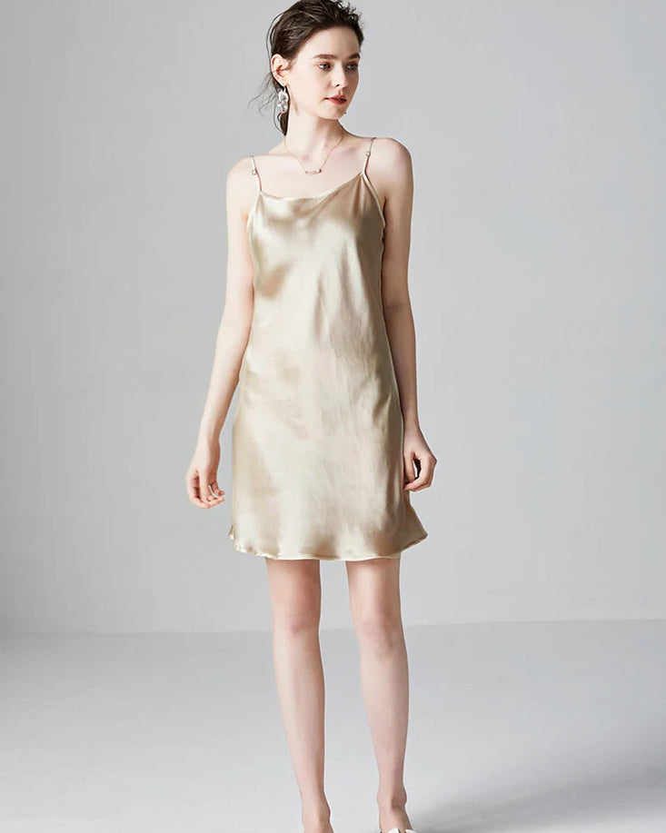 Silk Sleeveless Mini Slip Dress