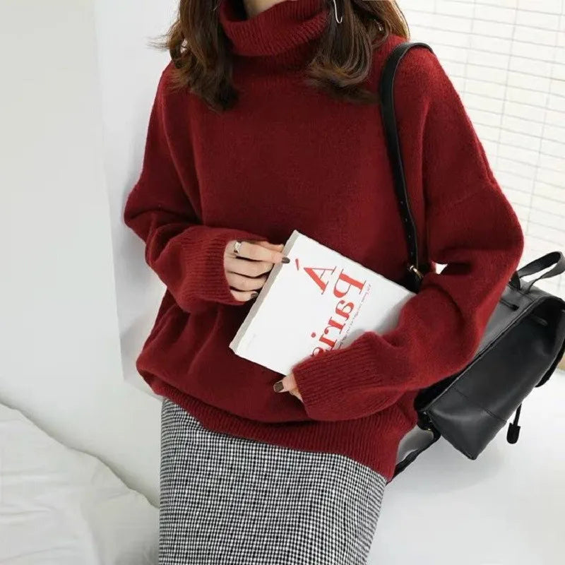 Turtleneck Loose  Wool Sweater