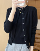 Wool Cardigan Crew Neck T-Shirt Two-Piece Sweater Set