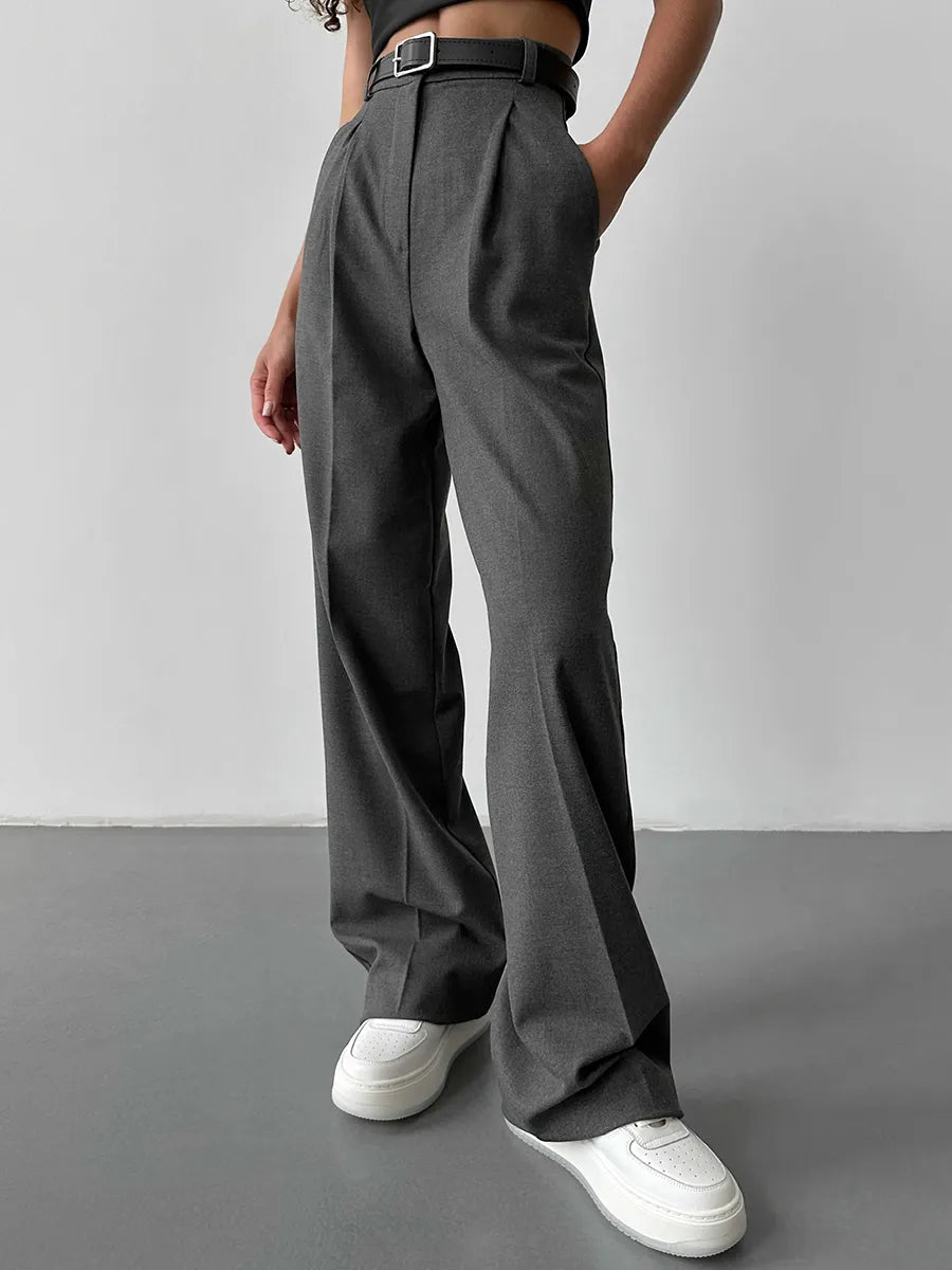 High Waist Pleated Wide Leg Pants