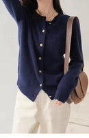 Crewneck 100% Cashmere Short Cardigan