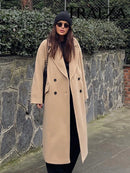 Double-Breasted Long Wool Coat