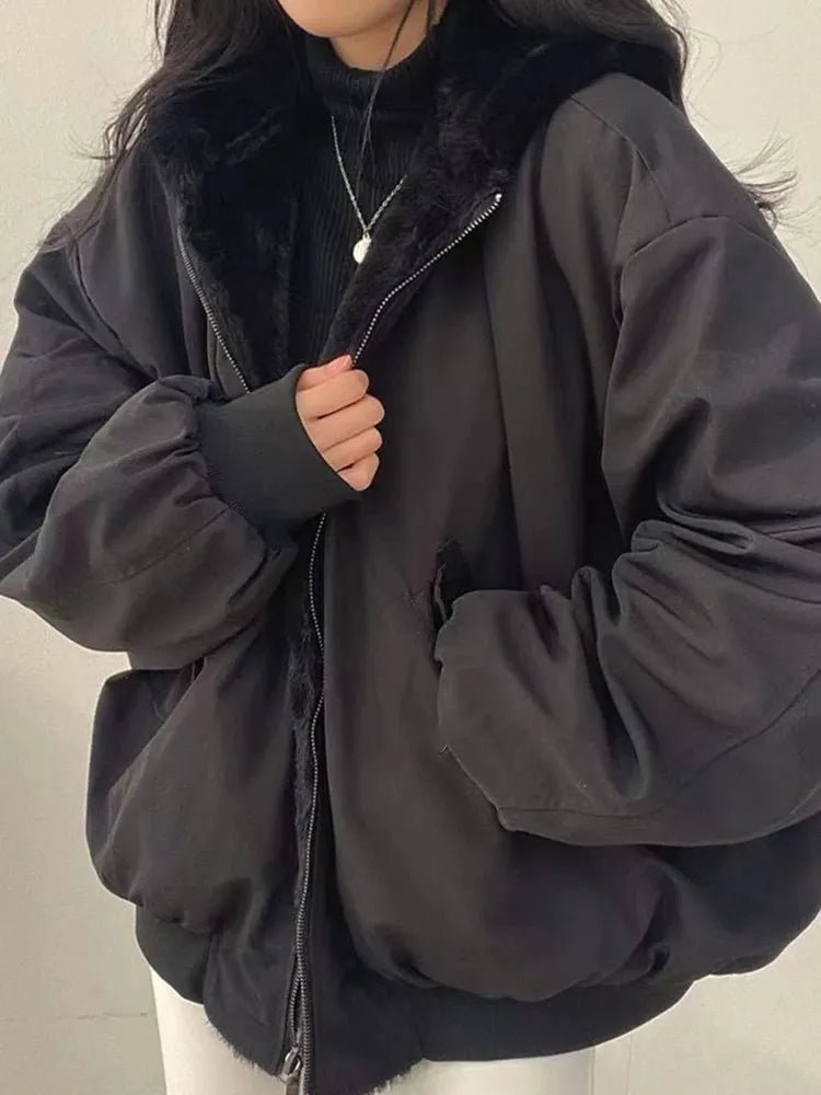 Oversized Double Sided Hooded Jacket