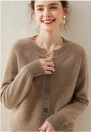 100% Cashmere Knitted Cardigan