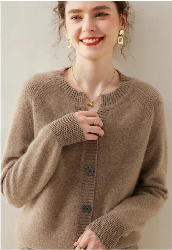 100% Cashmere Knitted Cardigan