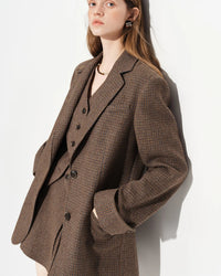New Wool Plaid Suit Jacket