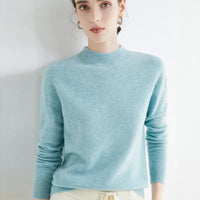 Basic Style Round Neck Wool Jumper