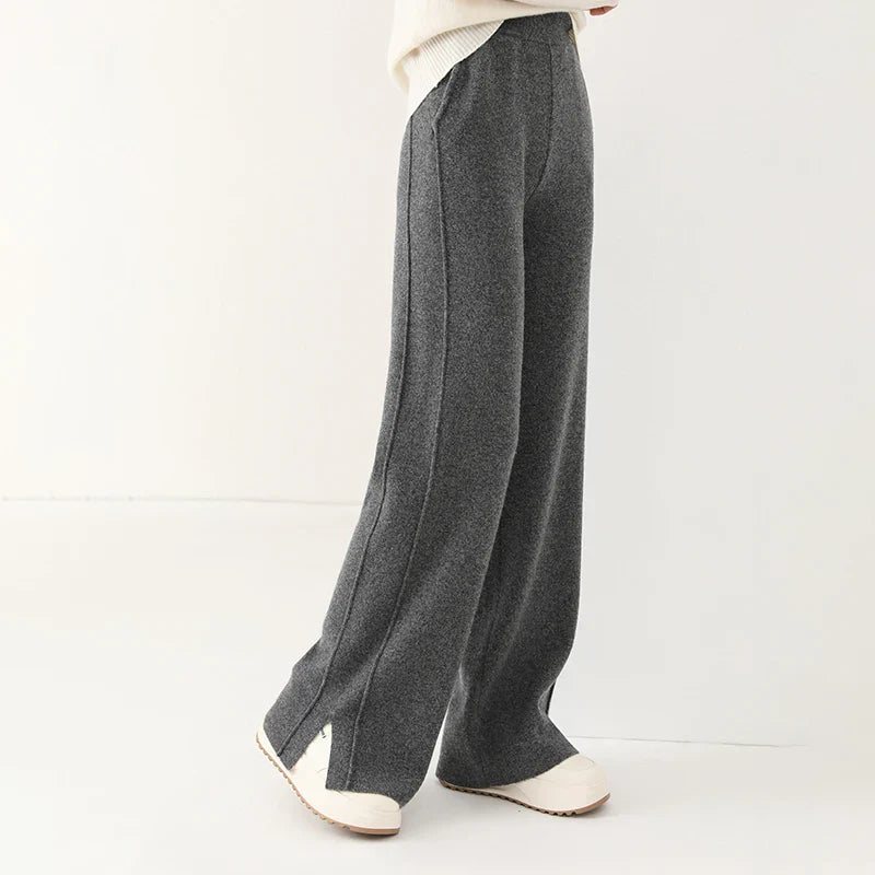 100% Wool Wide-Leg Sweatpants