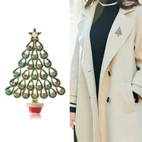 Christmas Tree Rhinestone Brooches Pins