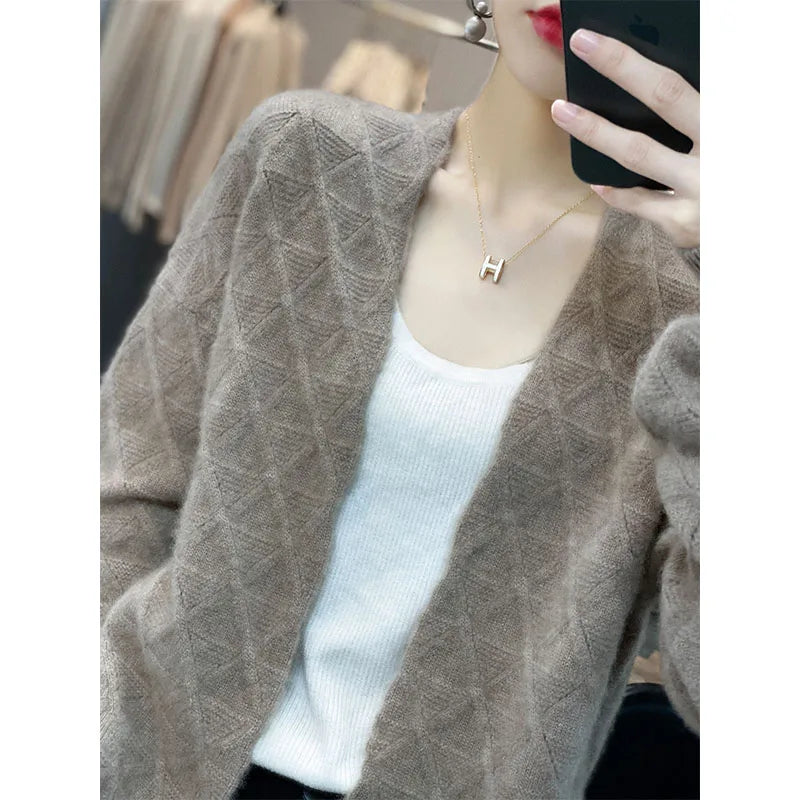 Open front Pure Wool Cardigan