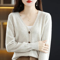 100% Wool Knitted Causal Cardigan