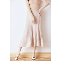 Wool Knitted High Waist A-Line Skirt