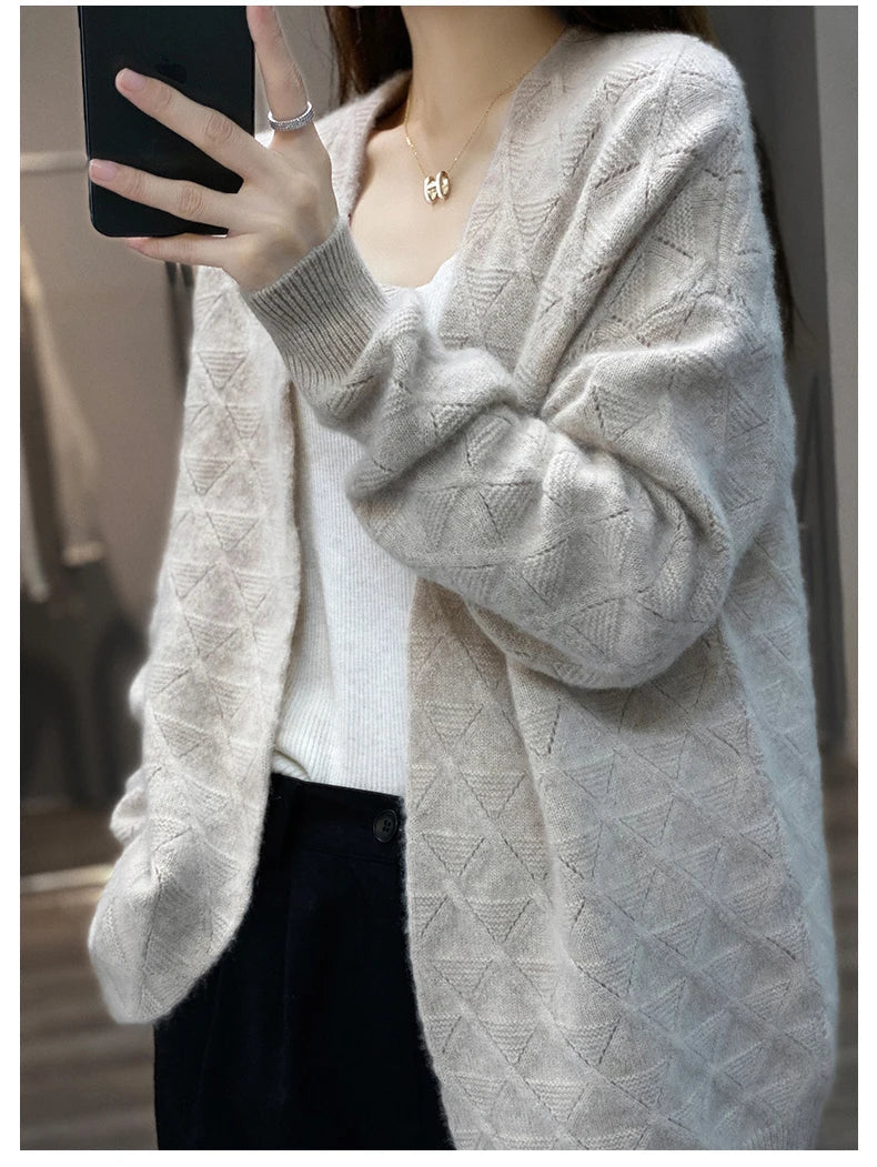 Open front Pure Wool Cardigan