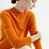 Basic Style Round Neck Wool Jumper