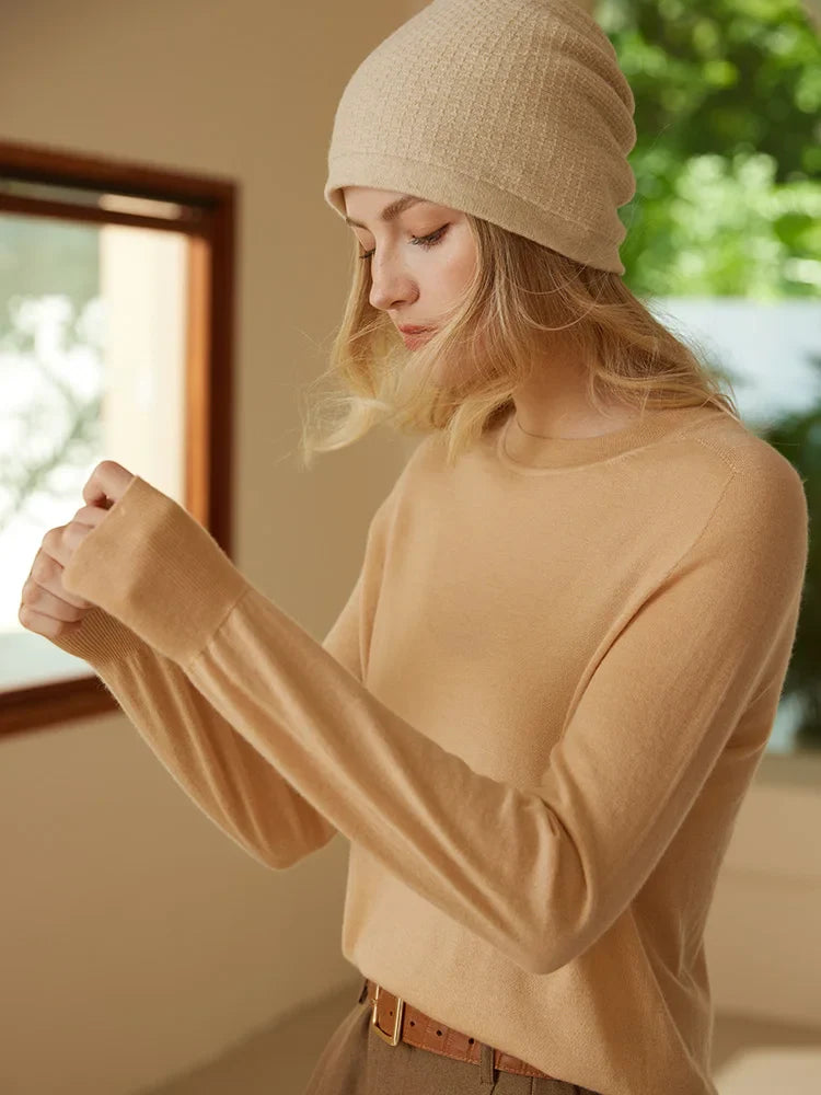 100% Cashmere Double Layers Beanie