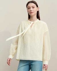 Loose Polka Dot Chiffon Shirt