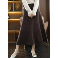 100% Wool Knitted A-Line Skirt