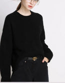 100% Cashmere Round Neck Cropped Sweater